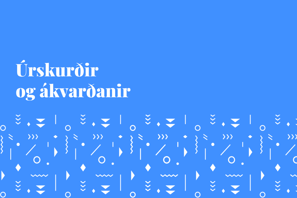 Urskurdir Og Akvardanir Blatt