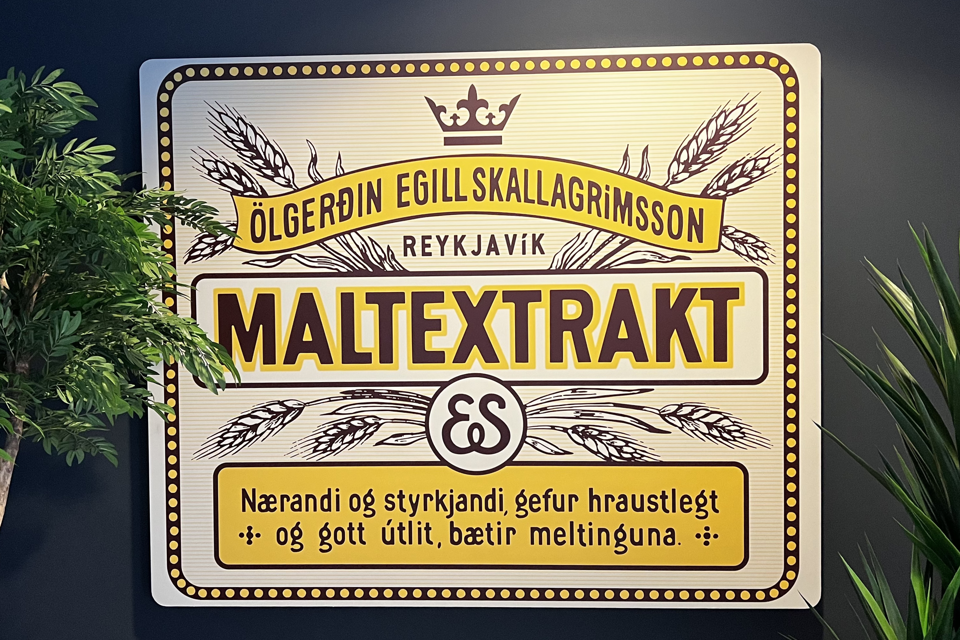 Kunnuglegt Malt-merkið er það fyrsta sem blasir við í heimsókn í höfuðstöðvar Ölgerðarinnar Egils Skallagrímssonar og móðurfélagsins Beru., Malt var fyrsta vara Ölgerðarinnar sem var stofnuð árið 1913.