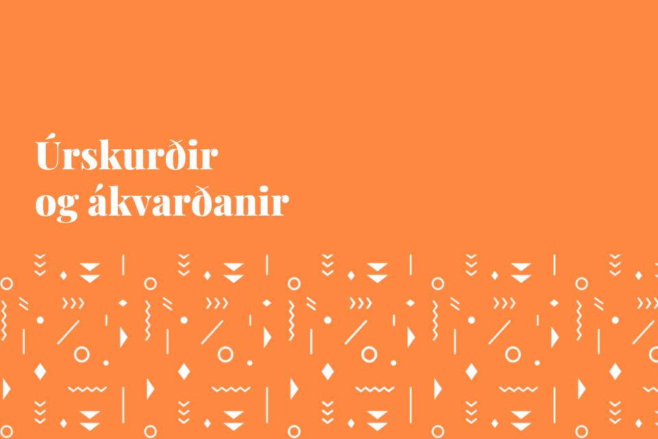 Urskurdir Og Akvardanir Appelsinugult