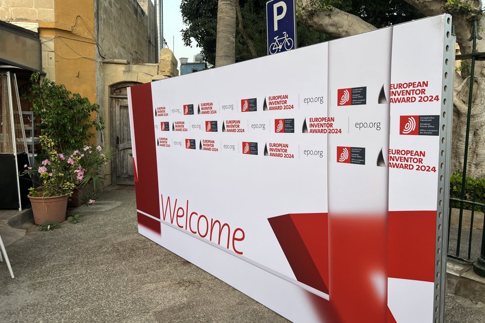Welcome sign for European Inventor Award 2024