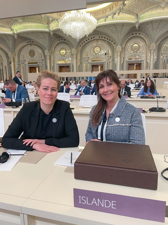 Brynhildur Pálmarsdóttir, Head of Legal Affairs, and Borghildur Erlingsdóttir, Director General, attended the conference in Riyadh on behalf of Iceland.