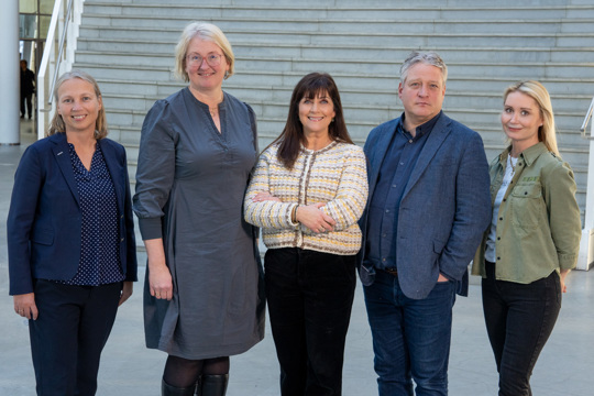From the signing at RU: From left: Ólöf Vigdís Ragnarsdóttir Director of RU Head Office, Ragnhildur Helgadóttir President of RU, Borghildur Erlingsdóttir Director General of ISIPO, Eiríkur Sigurðsson Head of Communications at ISIPO and Hrafntinna Viktoría Karlsdóttir Project Manager Industry Relations and Sustainability at RU.