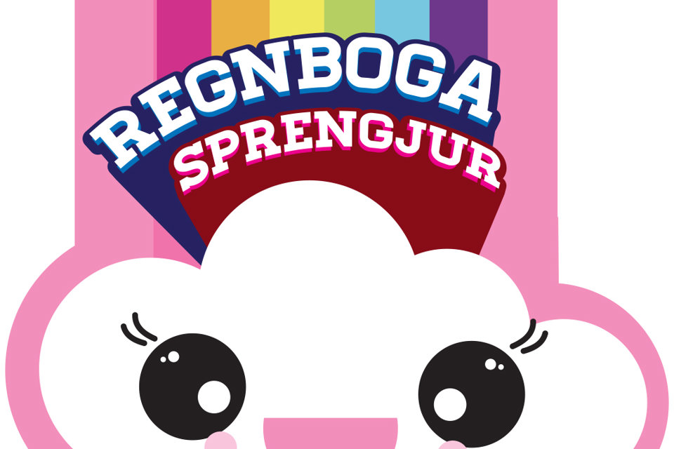 Orð- og myndmerkið REGNBOGASPRENGJUR, umsókn nr. V0131827.